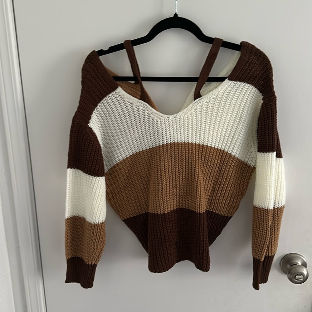 Twist back off the shoulder sweater